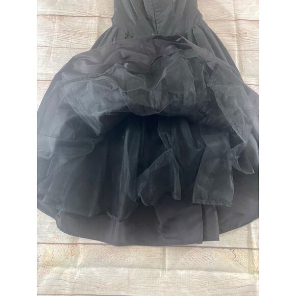 Vintage Jessica McClintock Gunne Sax Black Embellished Cocktail Dress - 7/8 - Picture 11 of 12